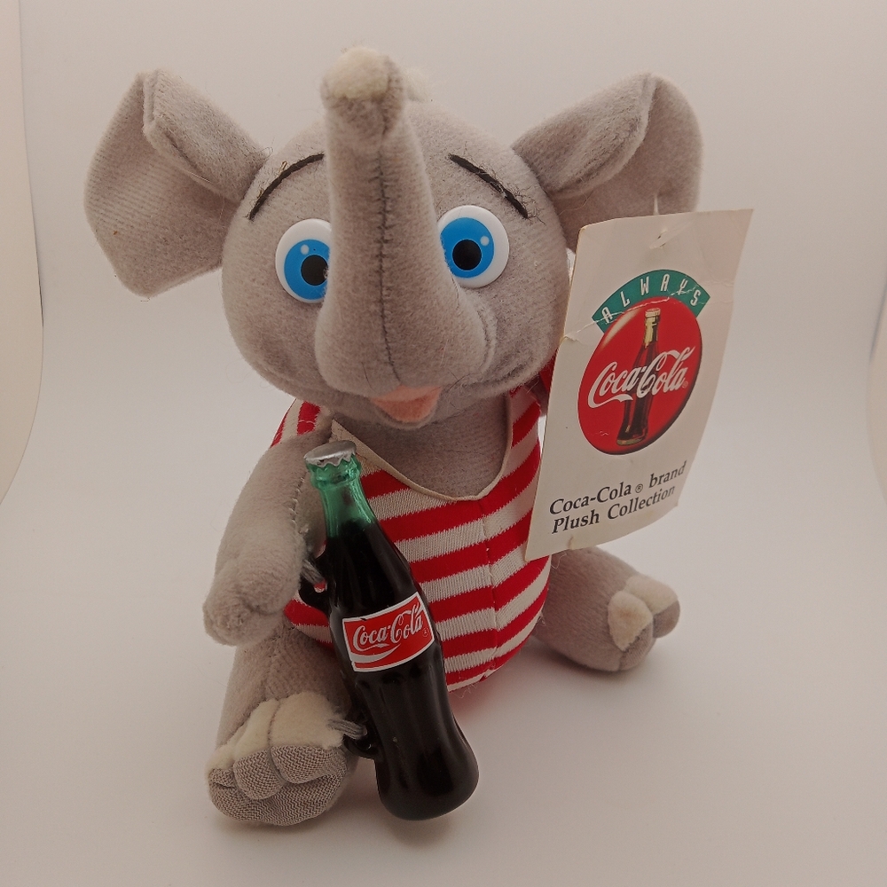 Coca-Cola Elephant Plush with Bottle Collectible!